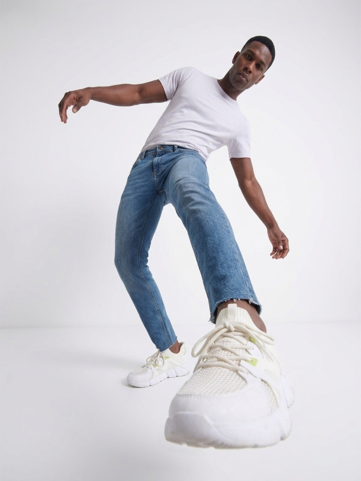 Zapatillas Pull&Bear Beige y Verde Lima | Chunky Sneakers